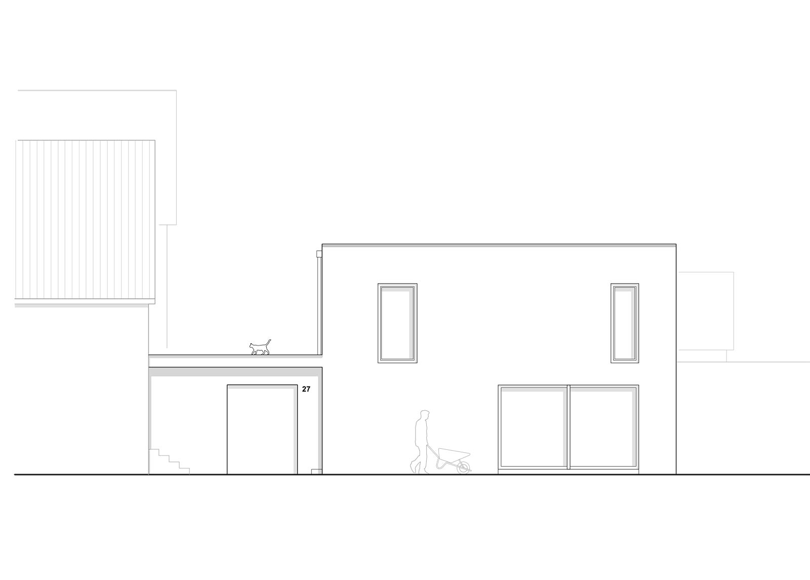 Hewitt-Architektur, Dominic Hewitt - Architekt, Projekt - Haus im Hof Ansicht 1