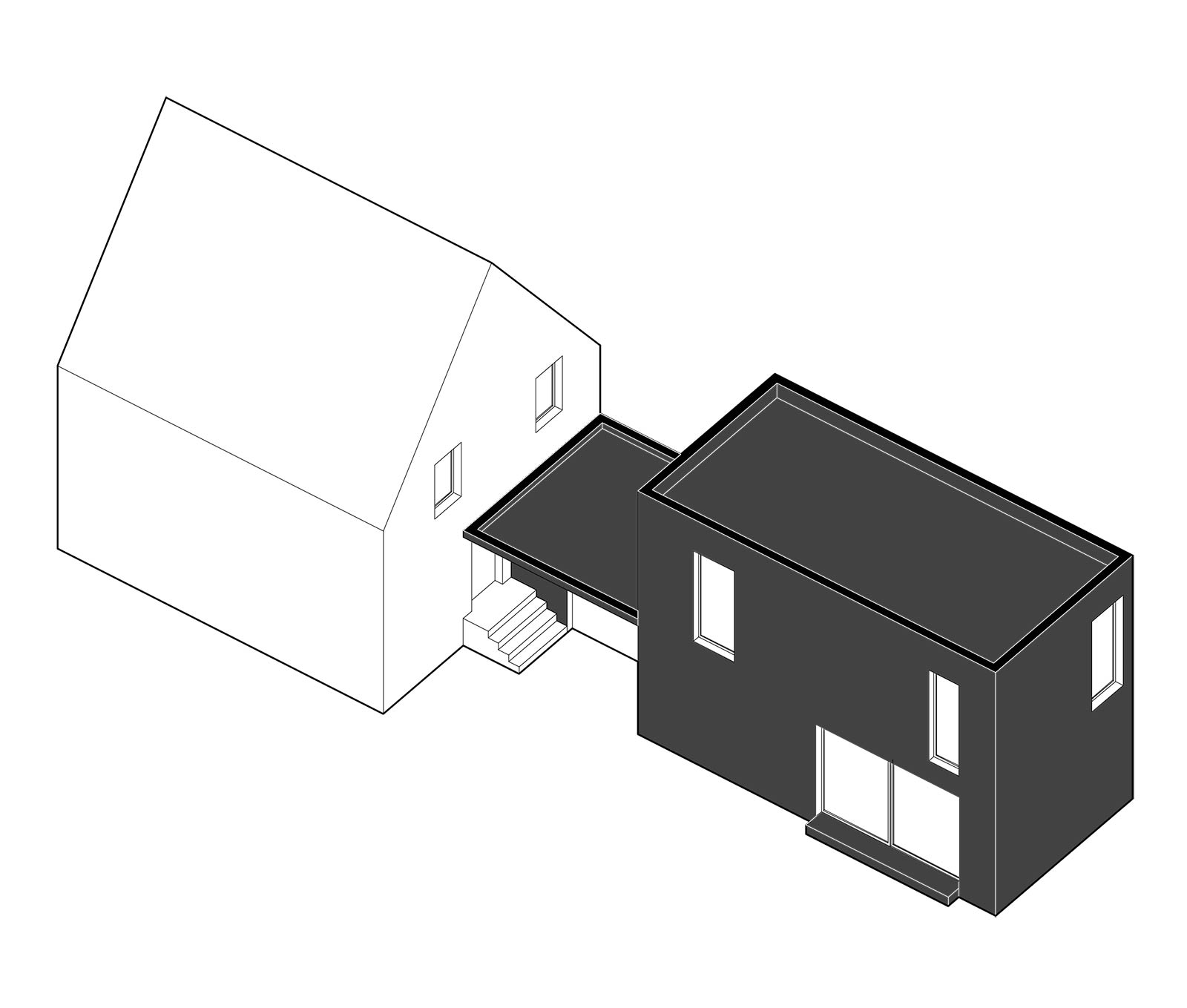 Hewitt-Architektur, Dominic Hewitt - Architekt, Projekt - Haus im Hof Axo2