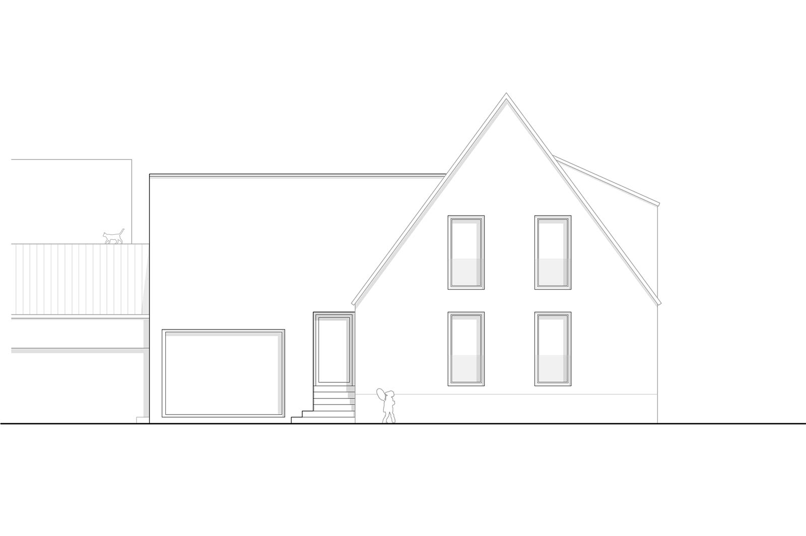 Hewitt-Architektur, Dominic Hewitt - Architekt, Anbau - Lückenfüller Ansicht 1