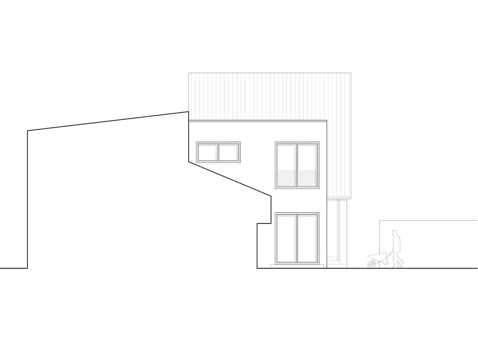 Hewitt-Architektur, Dominic Hewitt - Architekt, Anbau - Lückenfüller Ansicht 2