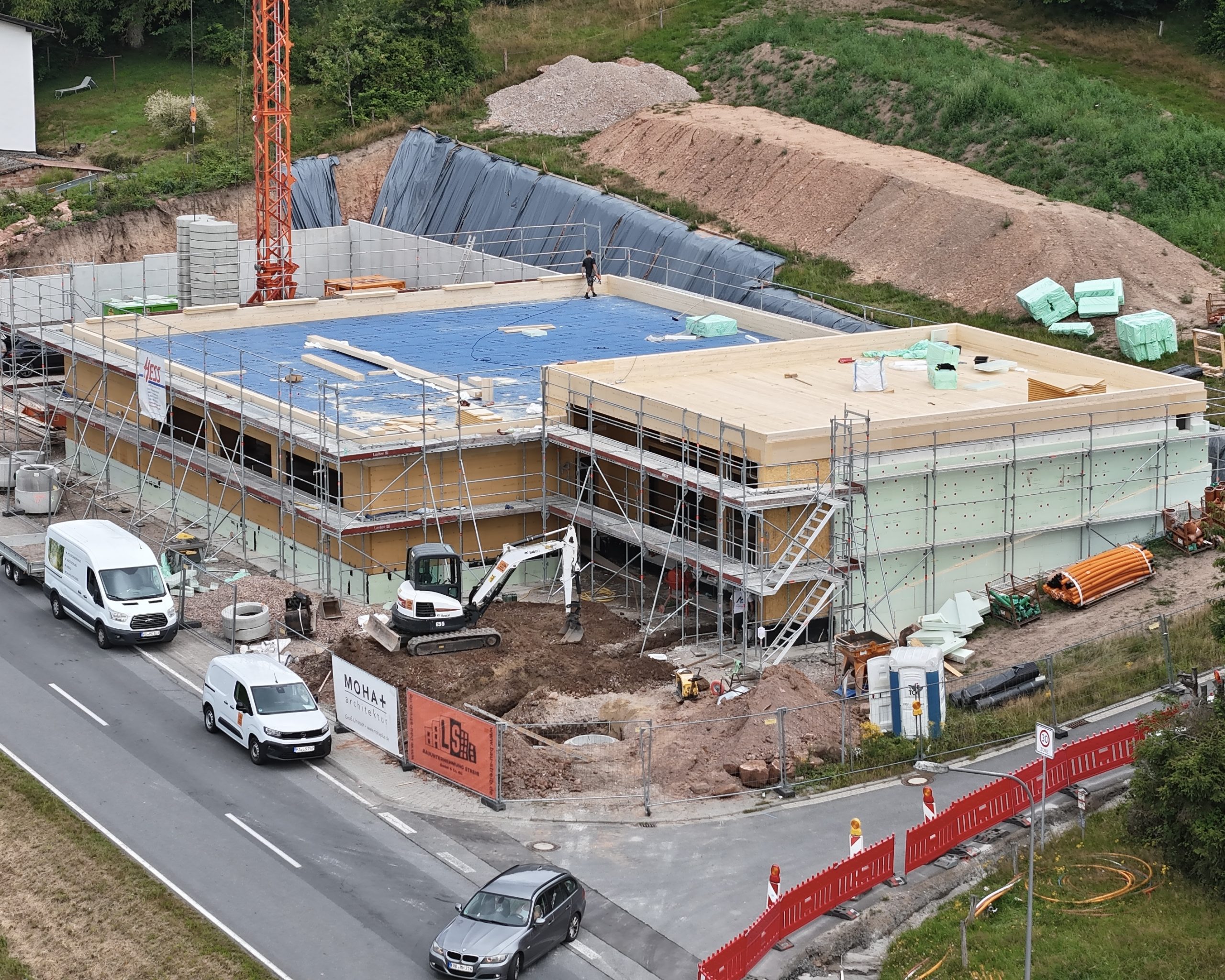 Hewitt-Architektur, Dominic Hewitt - Architekt, Feuerwehr, Oberzent, Odenwald Luftbild 2